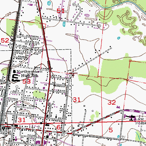Topographic Map of Union Baptist Church, LA