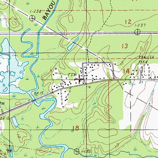 Topographic Map of United Pentecostal Church, LA