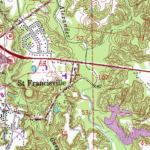 Topographic Map of United Pentecostal Church, LA