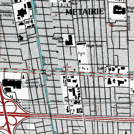 Topographic Map of Unity Church, LA