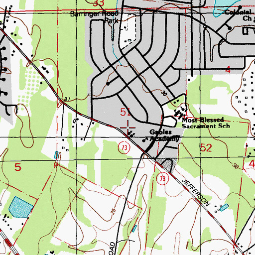 Topographic Map of Unity Church of Christianity, LA