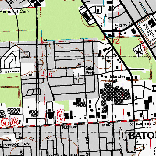 Topographic Map of Victory and Power Ministry, LA