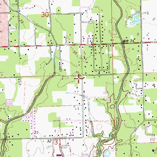 Topographic Map of Victory Baptist Church, LA