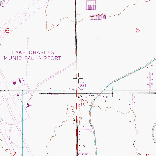 Topographic Map of Victory Baptist Church, LA