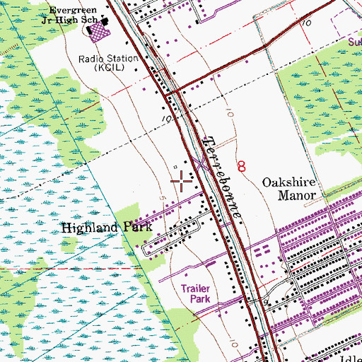 Topographic Map of Victory Christian Center, LA