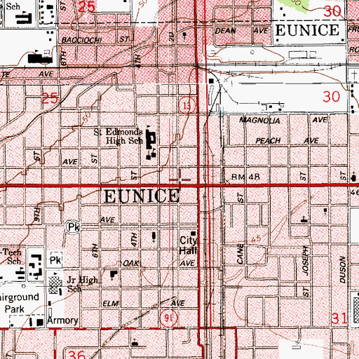 Topographic Map of Victory Christian Worship Center, LA