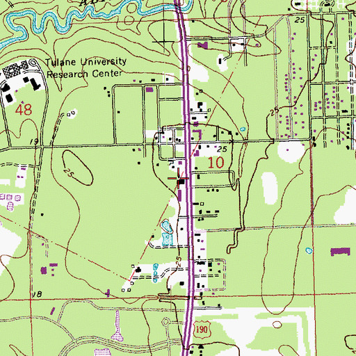 Topographic Map of Victory Fellowship Church, LA