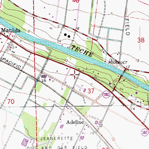 Topographic Map of Victory Tabernacle, LA