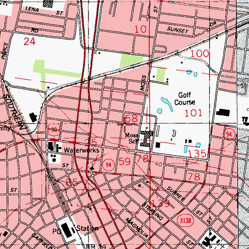 Topographic Map of Victory Tabernacle Church of God, LA