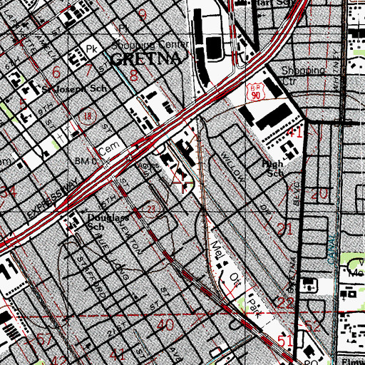 Topographic Map of Vietnamese Baptist Church, LA