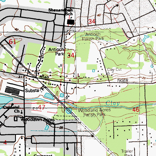 Topographic Map of Vineyard Christian Fellowship Church, LA