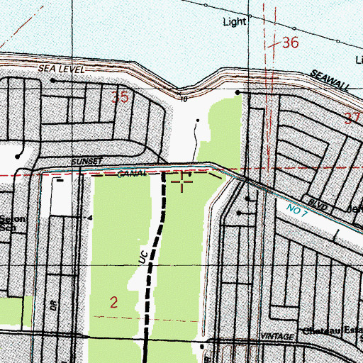 Topographic Map of Vineyard Church, LA