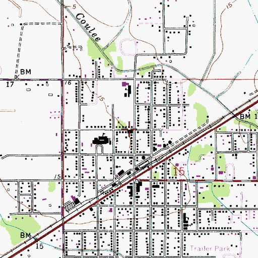 Topographic Map of Vinton United Methodist Church, LA