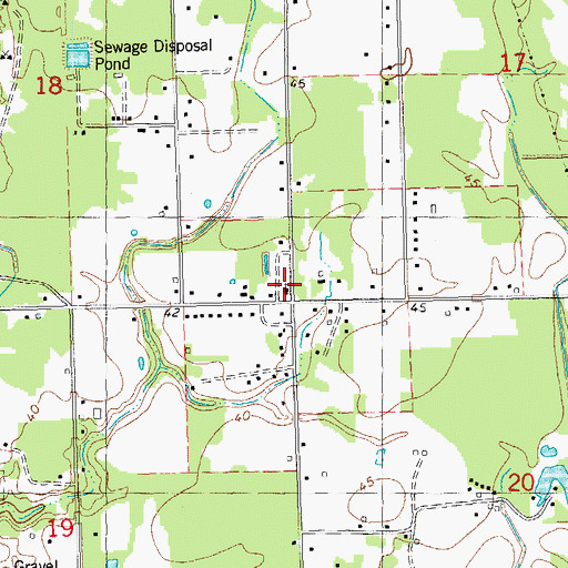 Topographic Map of Wardline Baptist Church, LA