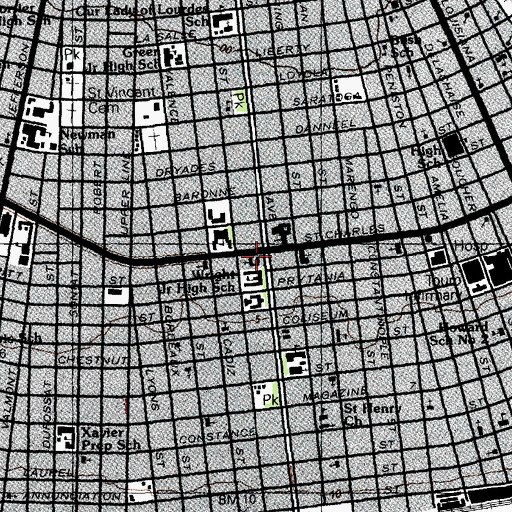 Topographic Map of Watson Memorial Teaching Ministries, LA