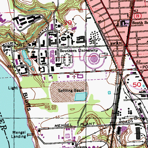 Topographic Map of Wesley Foundation at Southern University, LA