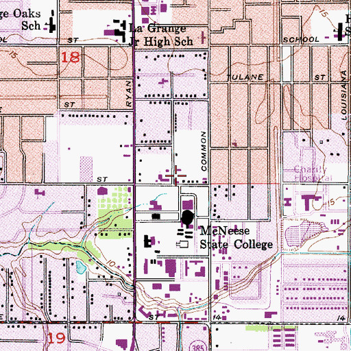 Topographic Map of Wesley Foundation Methodist Student Center, LA