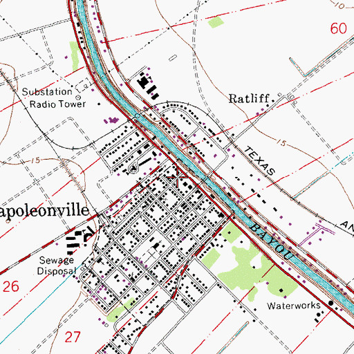 Topographic Map of Wesley United Methodist Church, LA