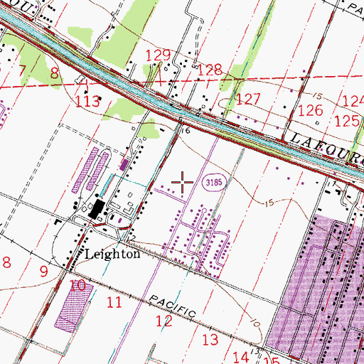 Topographic Map of West Thibodaux By - Pass Church of Christ, LA