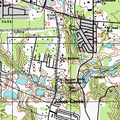 Topographic Map of Westminster Church, LA