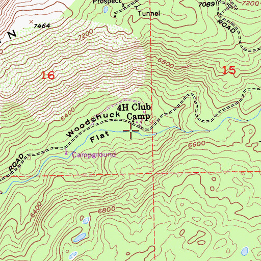 Topographic Map of Four H Club Camp, CA