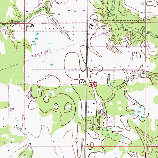 Topographic Map of Westside Baptist Church, LA