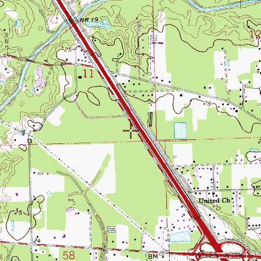 Topographic Map of Westside Baptist Church, LA
