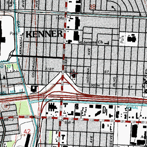 Topographic Map of Williams Boulevard Baptist Church, LA