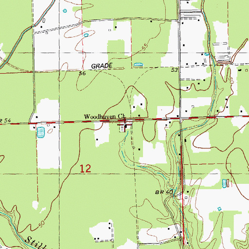 Topographic Map of Woodhaven Baptist Church, LA