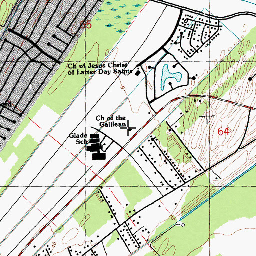 Topographic Map of Woodland Community Church, LA