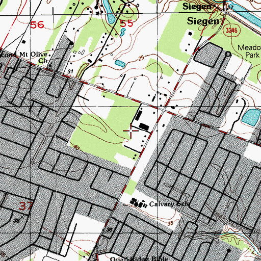 Topographic Map of Word of Faith Christian Center, LA
