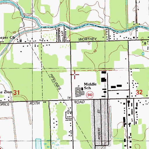 Topographic Map of Word of Faith Outreach, LA