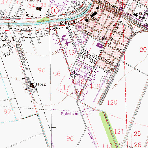 Topographic Map of Word of Life Church, LA