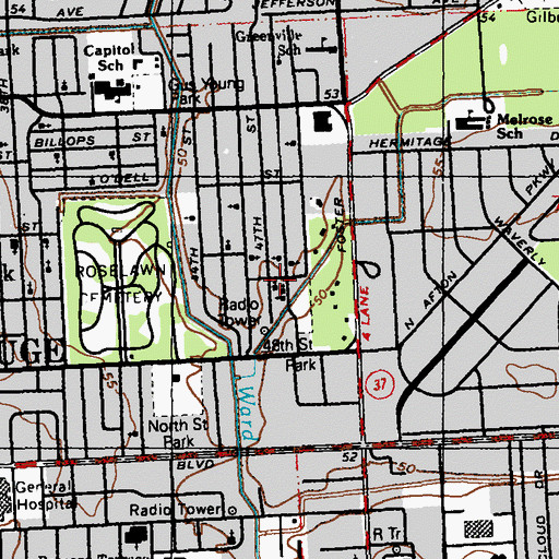 Topographic Map of World Shakers Church, LA