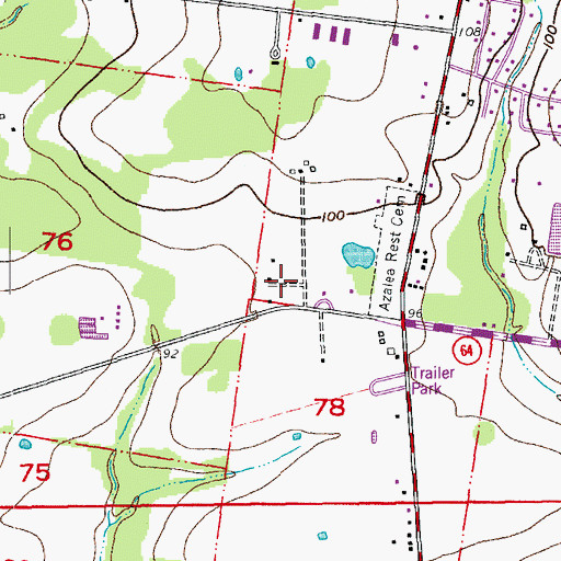 Topographic Map of Zachary Fellowship Church, LA