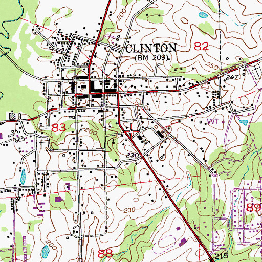 Topographic Map of Zion Evangelical Lutheran Church, LA