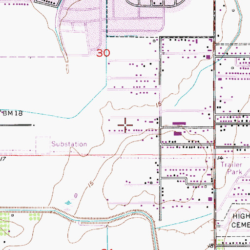 Topographic Map of Zion Temple Baptist Church, LA