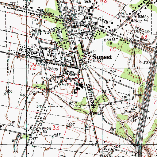 Topographic Map of Zion Travelers Baptist Church, LA