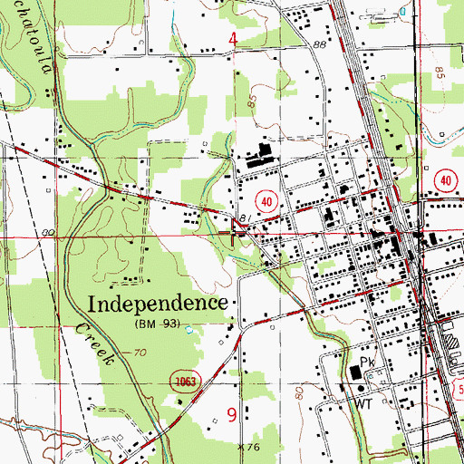 Topographic Map of Zion Travelers Missionary Church, LA