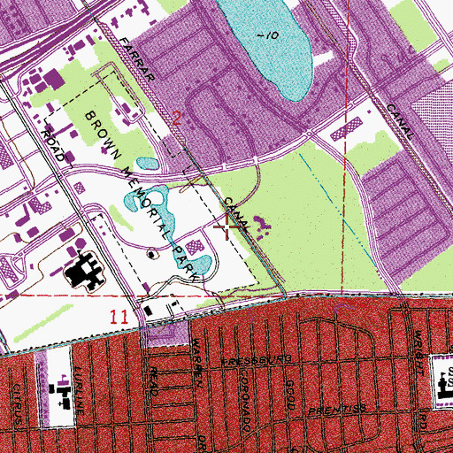 Topographic Map of Joe Brown Hockey Rink, LA