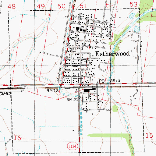 Topographic Map of Acadia Parish Library Estherwood Branch, LA