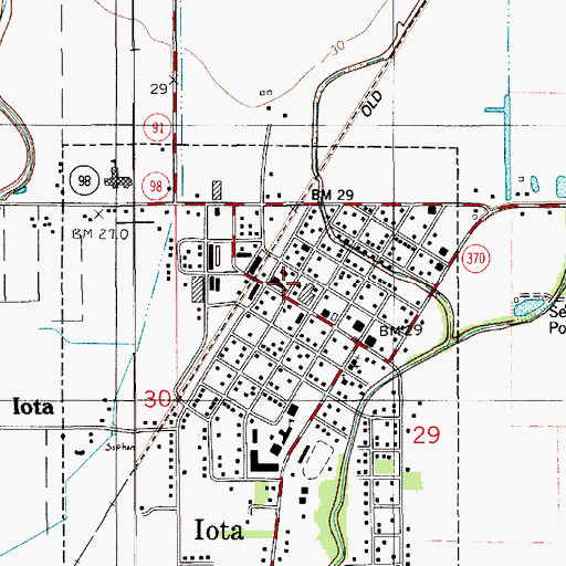 Topographic Map of Acadia Parish Library Iota Branch, LA