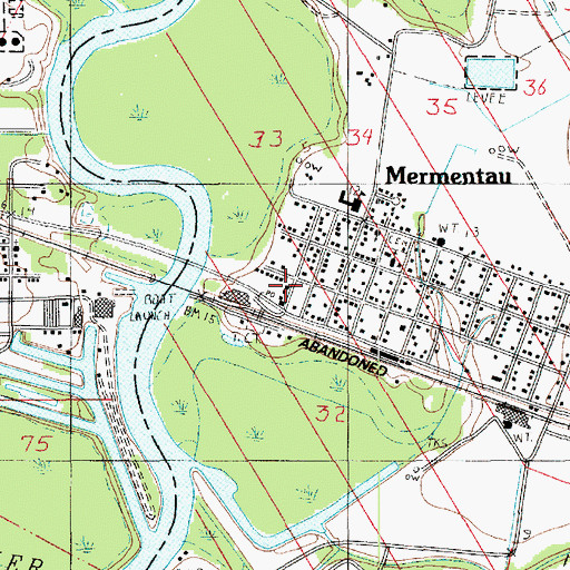 Topographic Map of Acadia Parish Library Mermentau Branch, LA