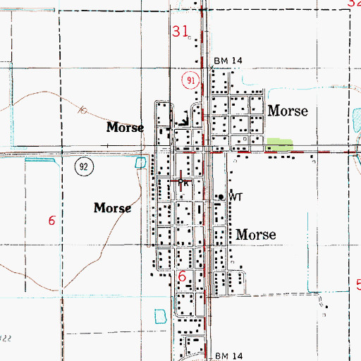 Topographic Map of Acadia Parish Library Morse Branch, LA