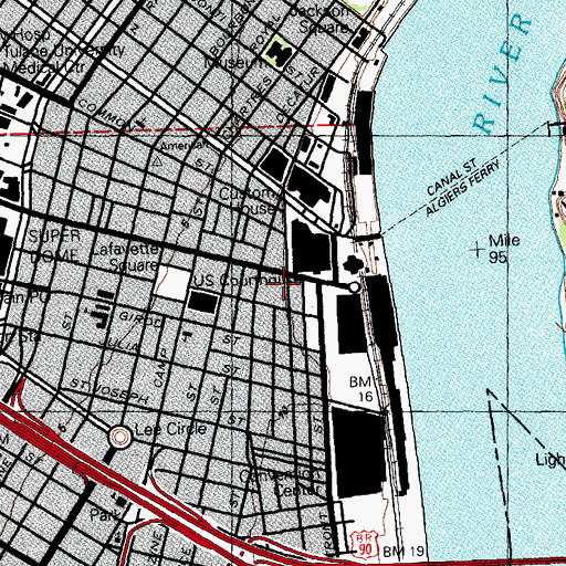 Topographic Map of American Italian Renaissance Library, LA