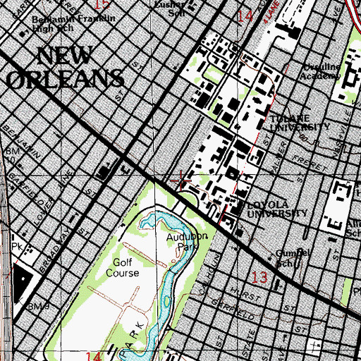 Topographic Map of Amistad Research Center, LA