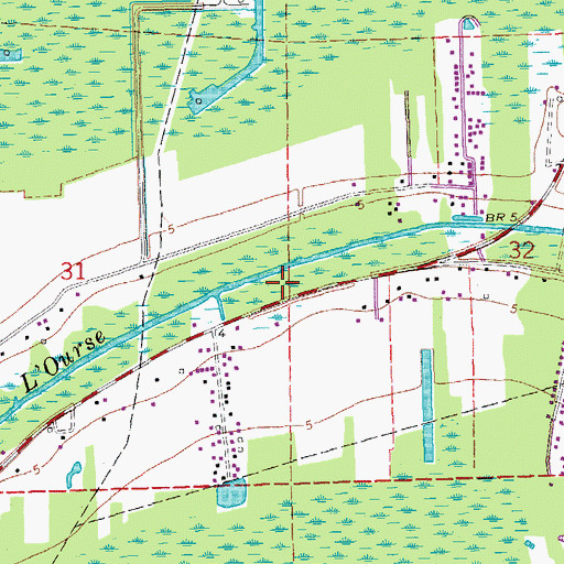 Topographic Map of Assumption Parish Library Bayou L'Ourse Branch, LA