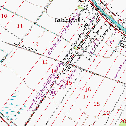 Topographic Map of Assumption Parish Library Labadieville Branch, LA