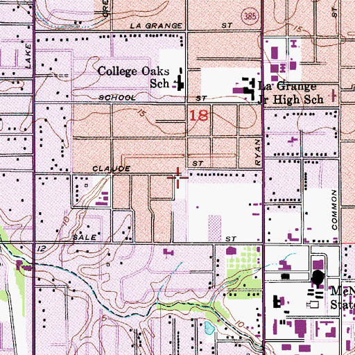 Topographic Map of Calcasieu Parish Library, LA