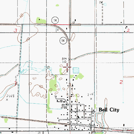 Topographic Map of Calcasieu Parish Library Bell City Branch, LA